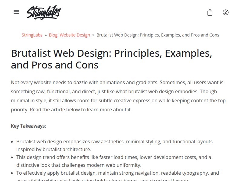 StringLabs brutalist design practices