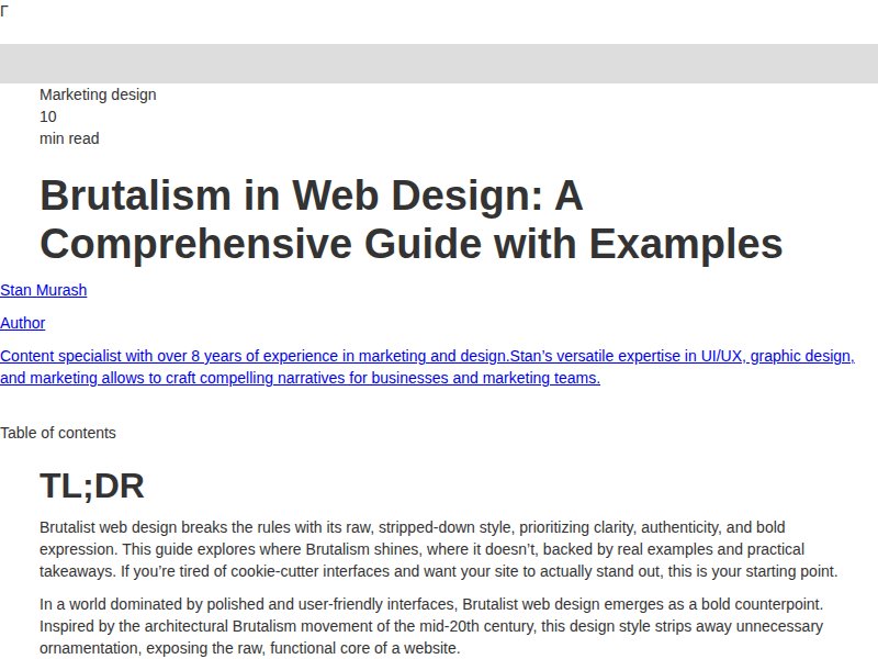 Todaymade brutalist design guide