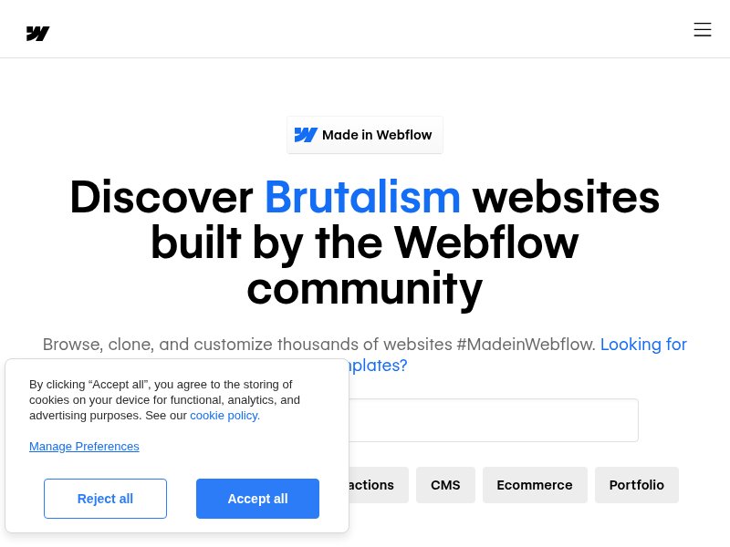 Webflow brutalist templates
