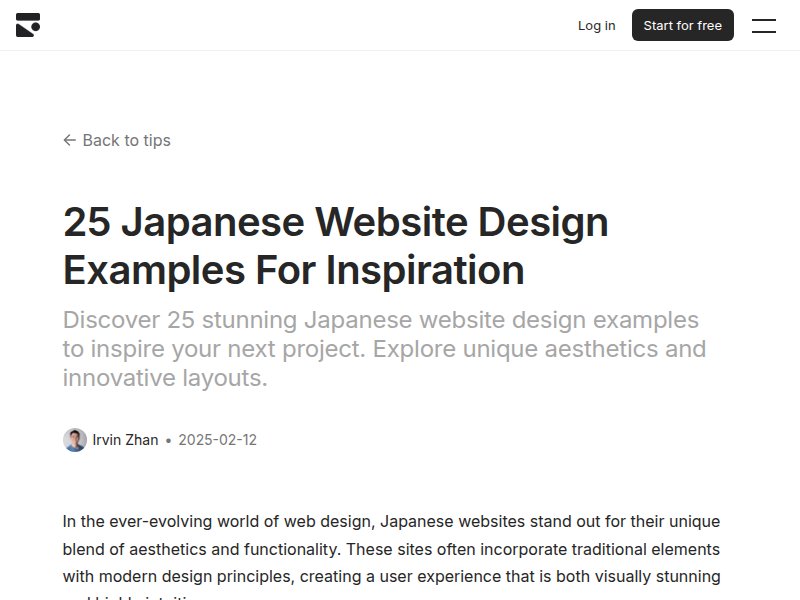 Japanese website design examples roundup