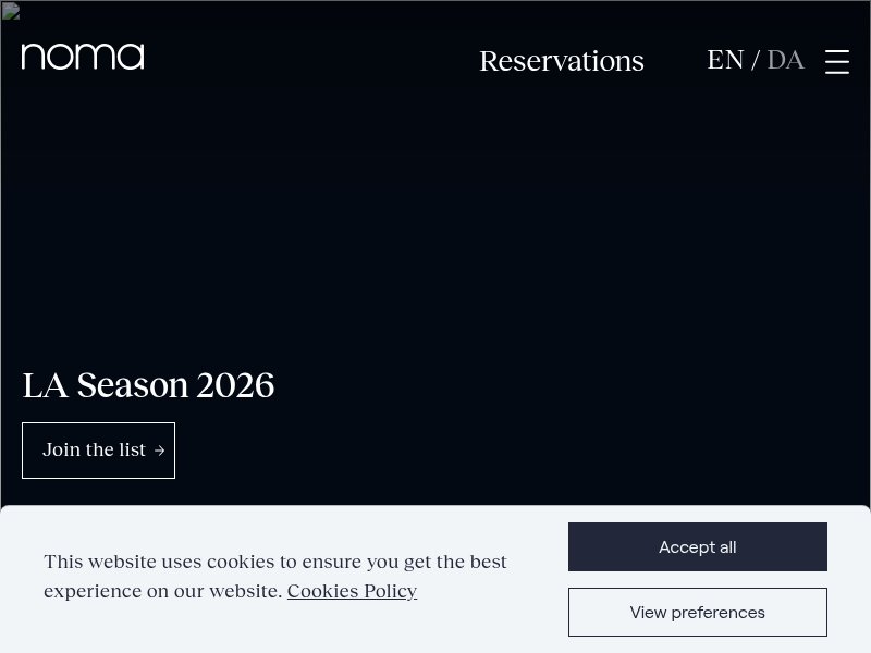 Noma restaurant website