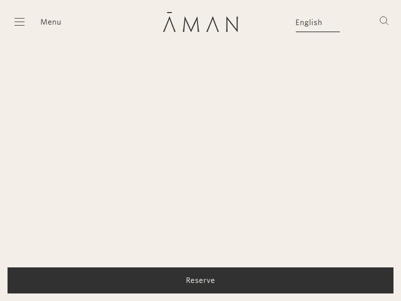 Aman Resorts homepage