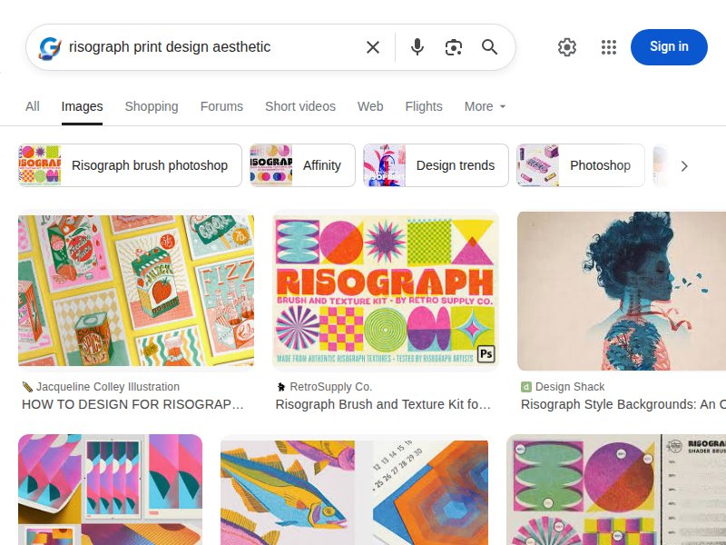 Google: risograph print aesthetic