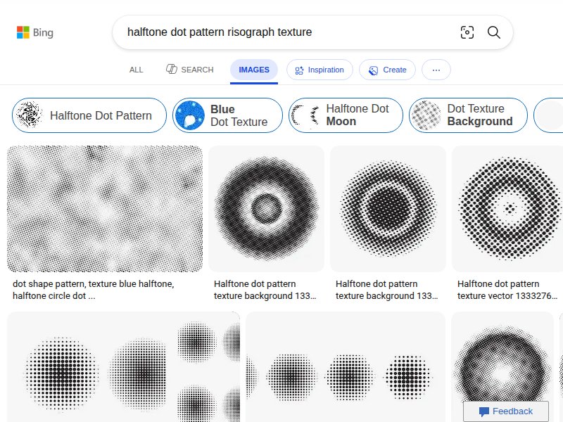 Bing: halftone dot patterns