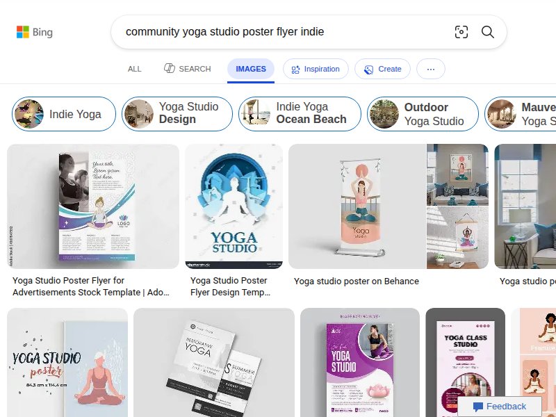 Bing: community yoga studio posters