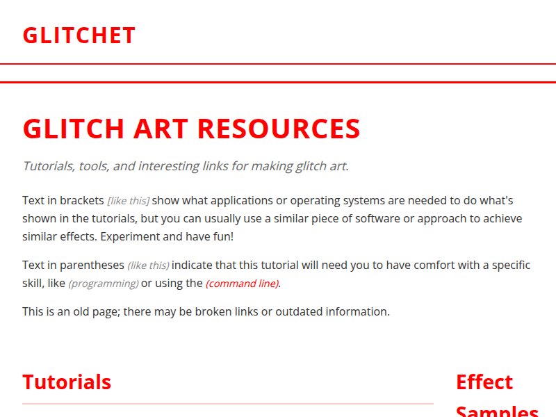 Glitchet glitch art newsletter