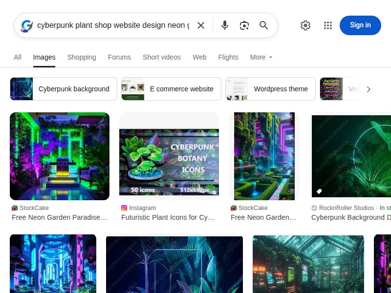 Cyberpunk plant shop concepts
