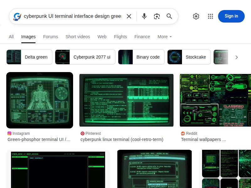 Cyberpunk terminal UI