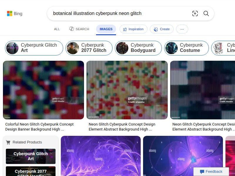 Botanical cyberpunk glitch