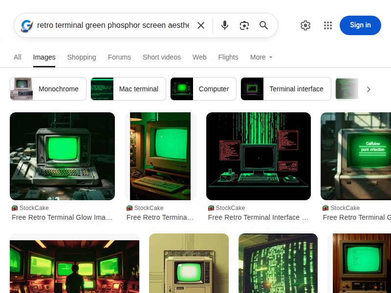 Retro terminal phosphor screens