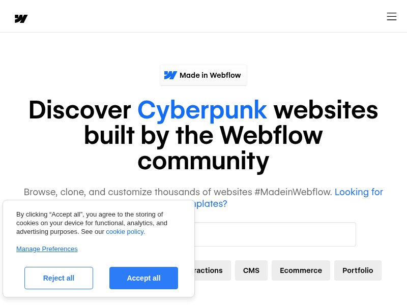 Webflow cyberpunk gallery
