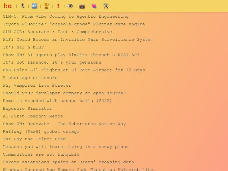 Brutalist Hacker News