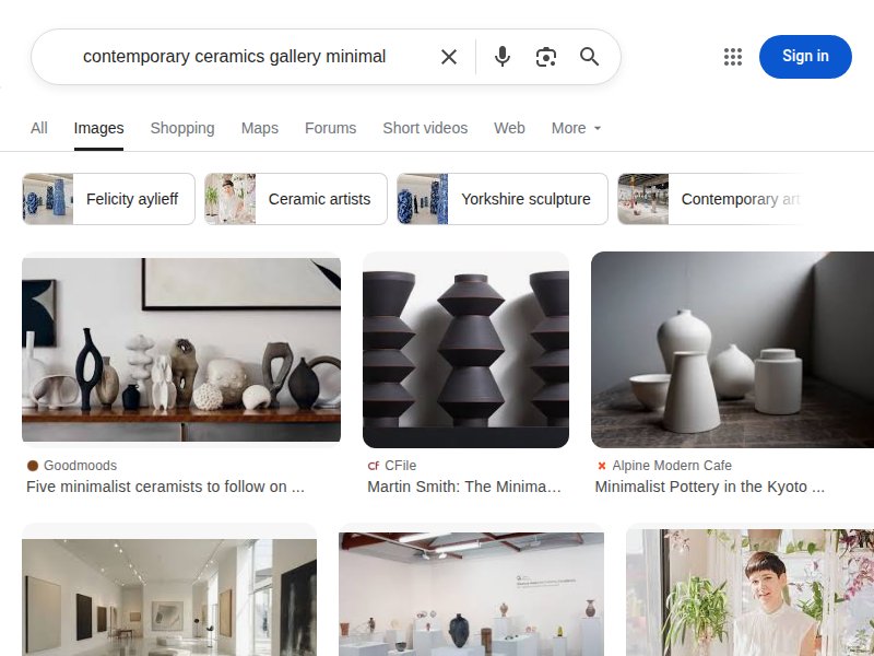 Contemporary ceramics gallery minimal