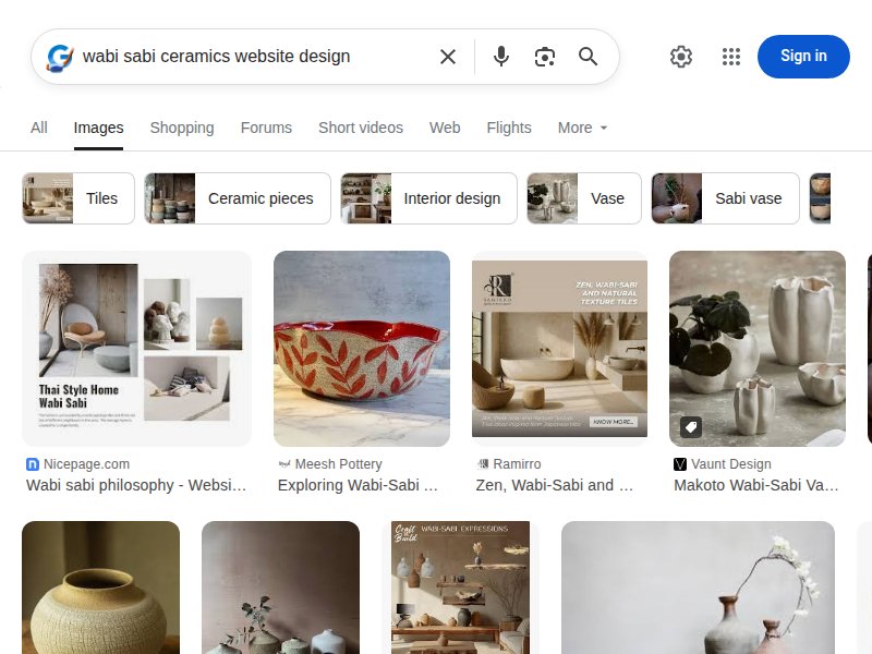 Wabi-sabi ceramics website design