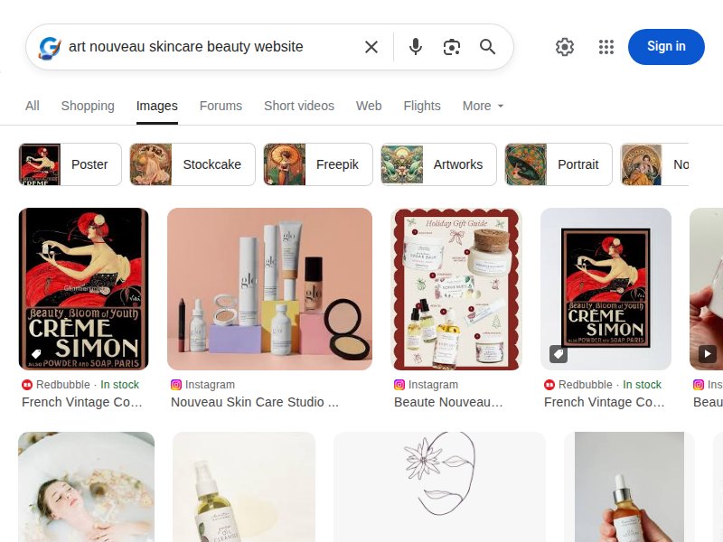 Art Nouveau Beauty Website