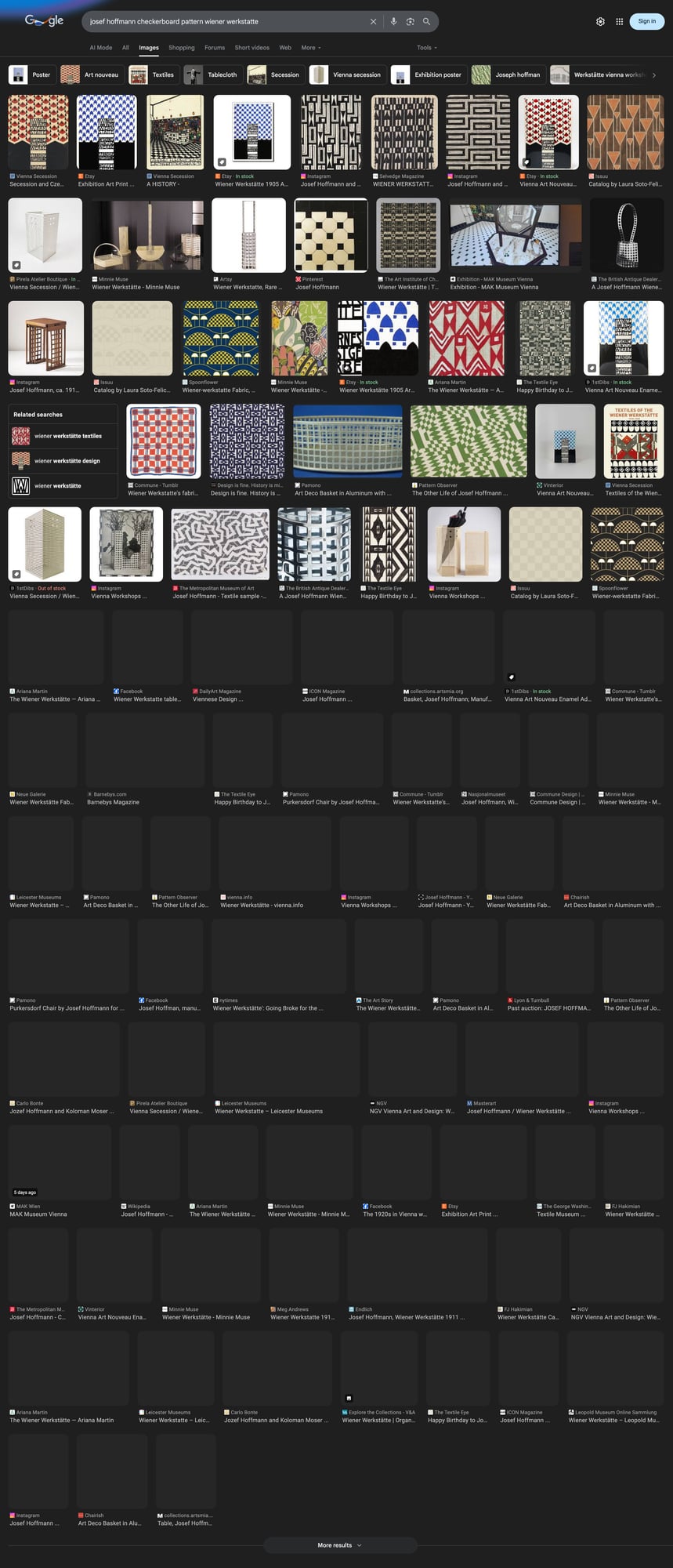 Josef Hoffmann checkerboard patterns