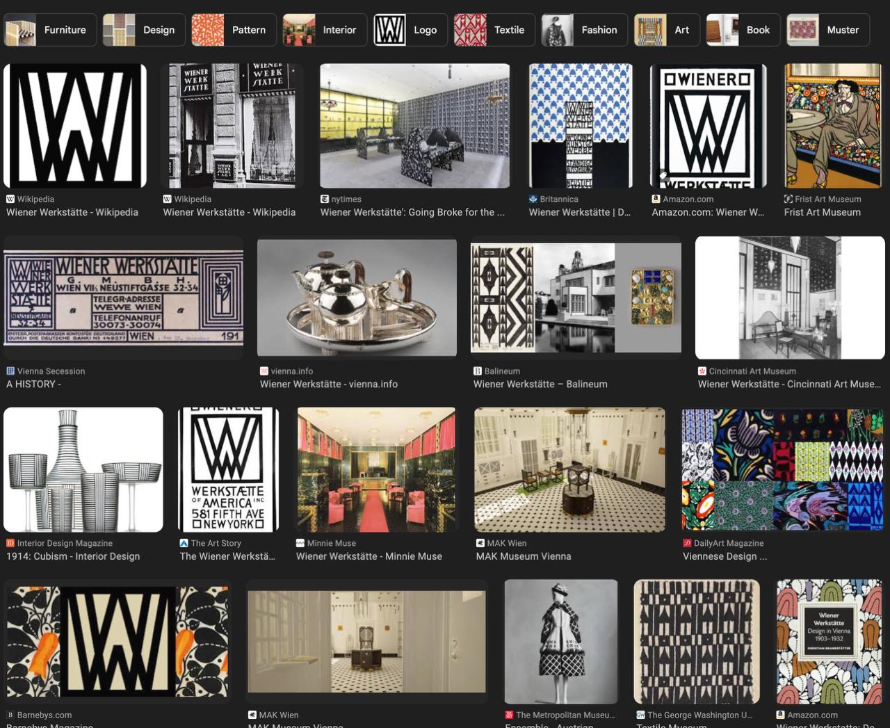 Wiener Werkstätte Google Images overview