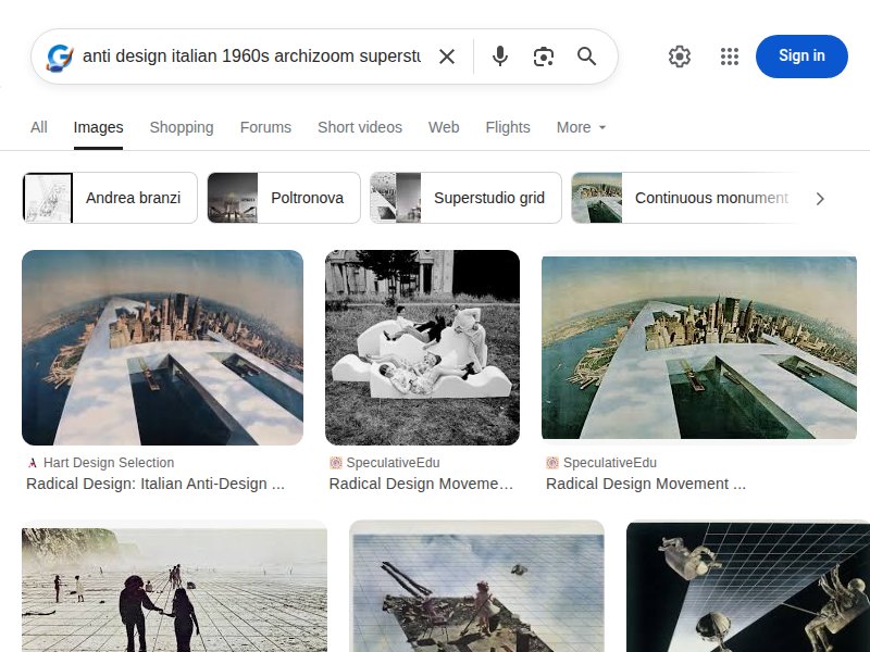 Anti design Italian 1960s search