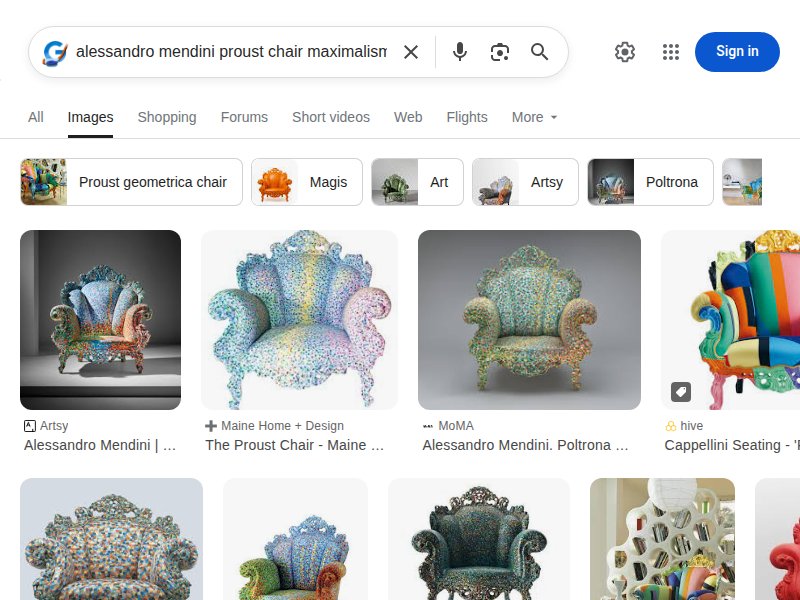 Alessandro Mendini Proust chair search