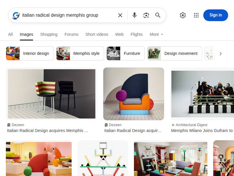 Italian radical design Memphis group search