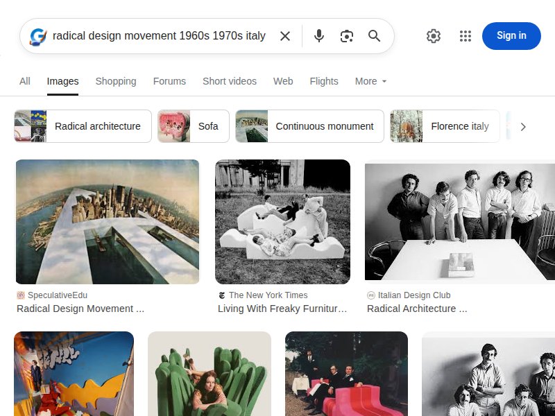 Radical design Superstudio search