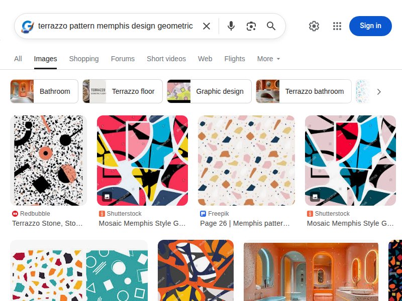 Terrazzo Memphis geometric pattern search