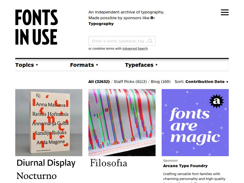 Fonts in Use