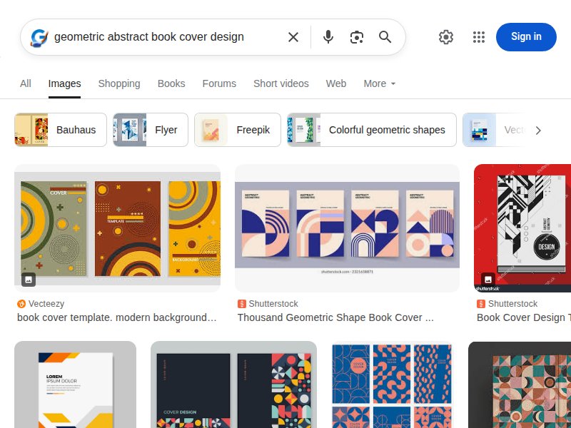 Geometric book covers