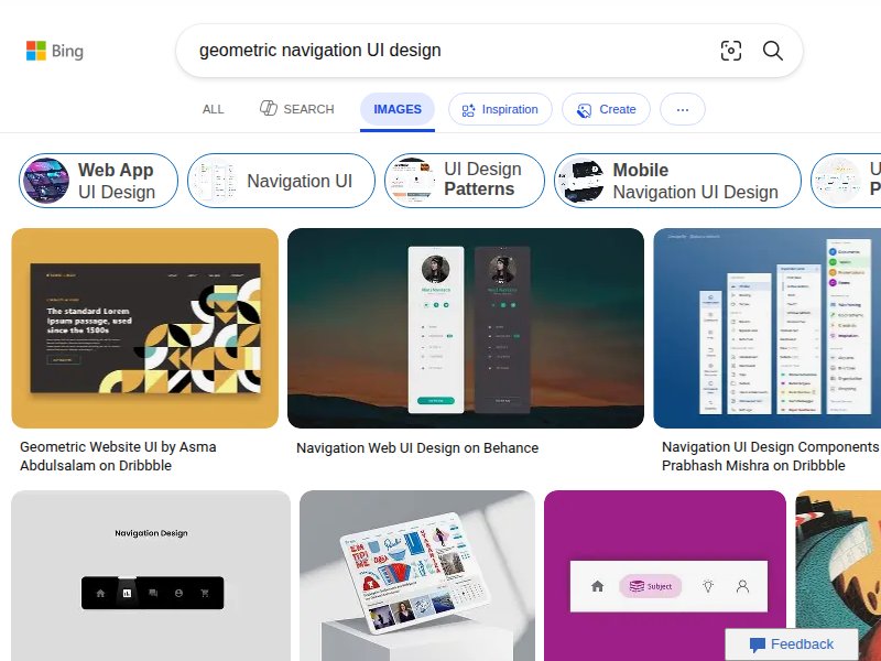 Geometric navigation UI