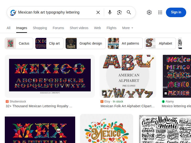 Folk art typography