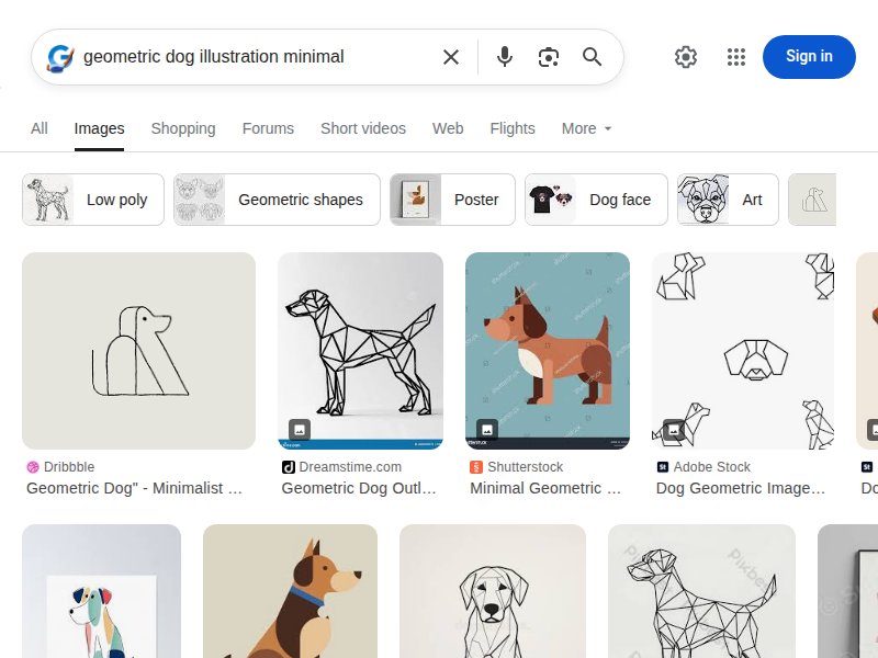 Geometric Dog Illustrations