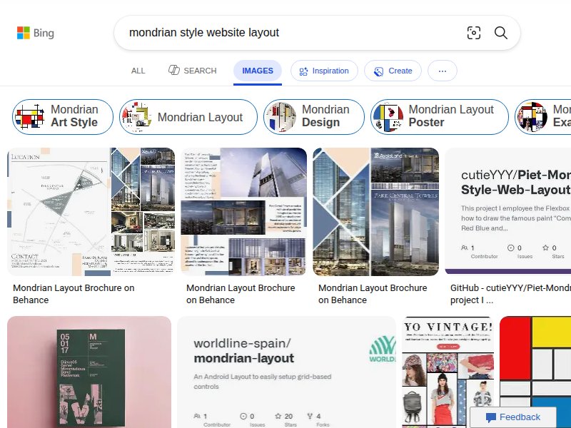 Mondrian Website Layout