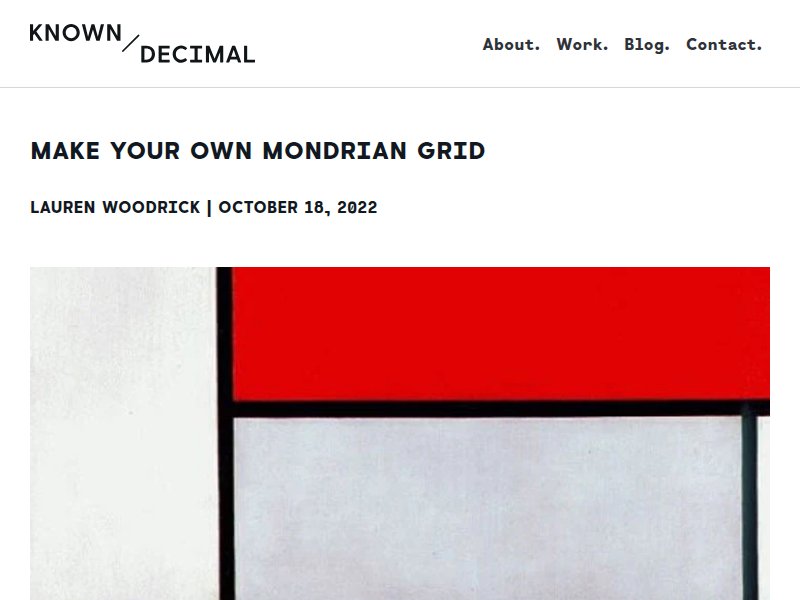 Known Decimal Mondrian Grid