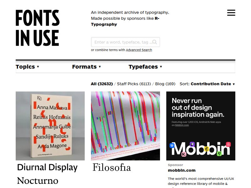 Fonts in Use
