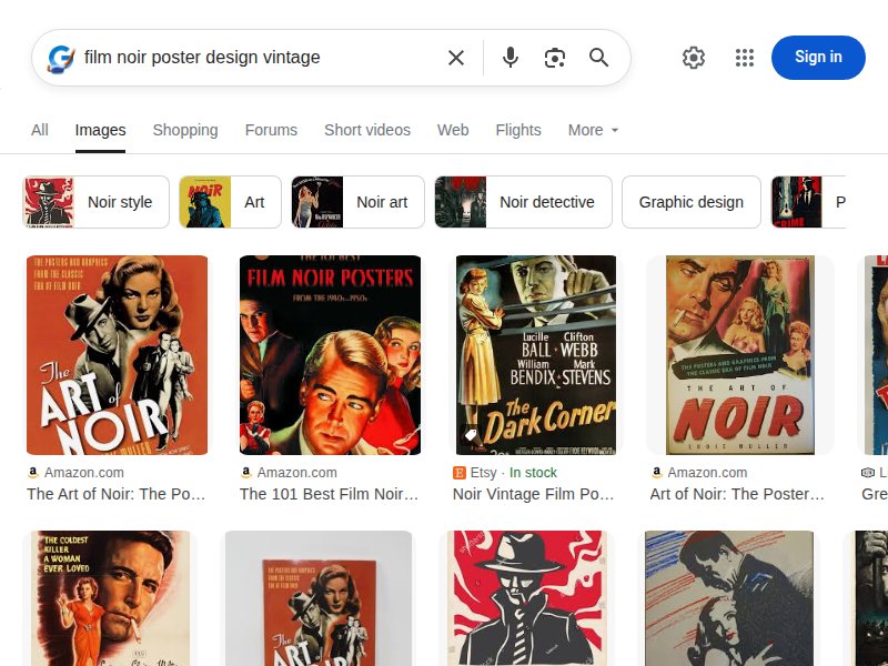 Google: Film noir poster design
