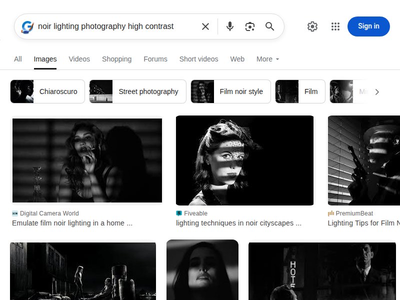 Google: Noir lighting photography
