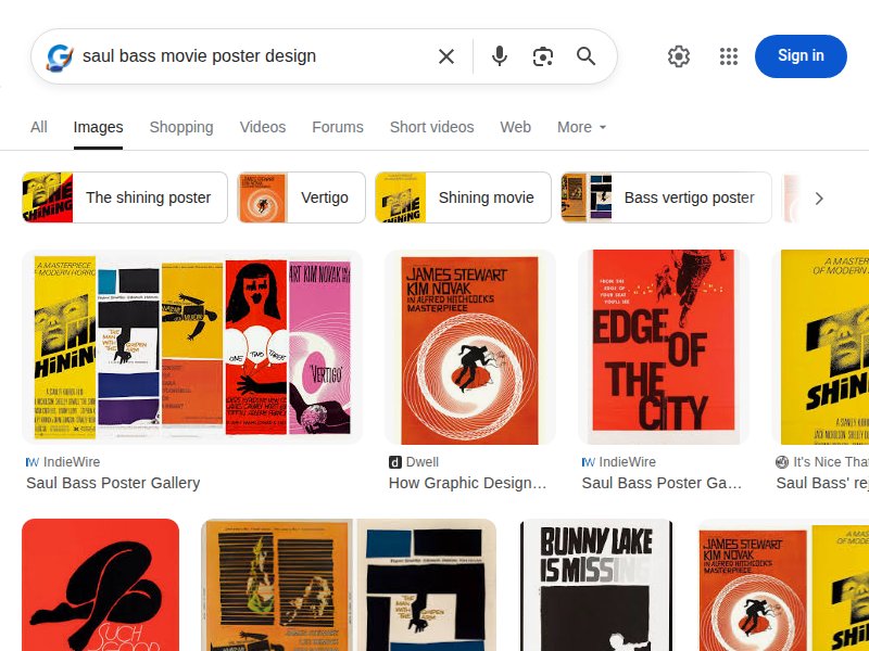 Google: Saul Bass movie poster design