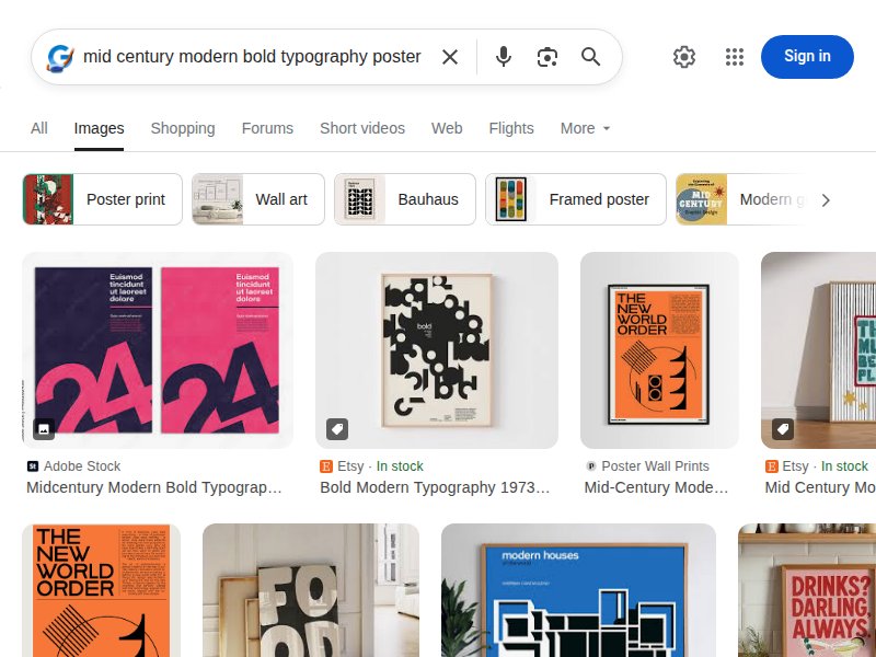 Google: Mid-century bold typography poster