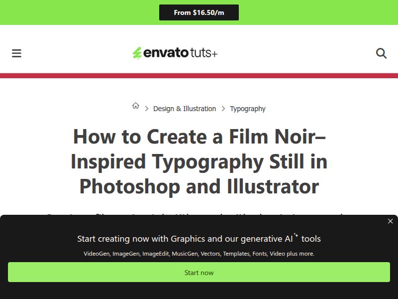 Tuts+ Film Noir Typography Tutorial