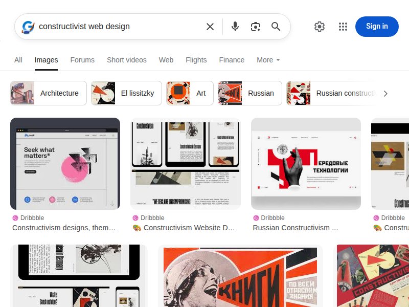 Constructivist web design