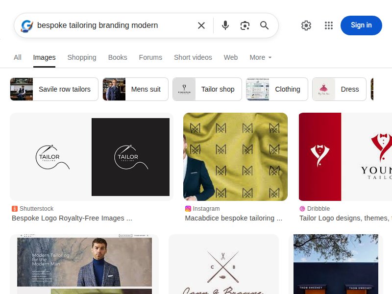 Bespoke tailoring branding