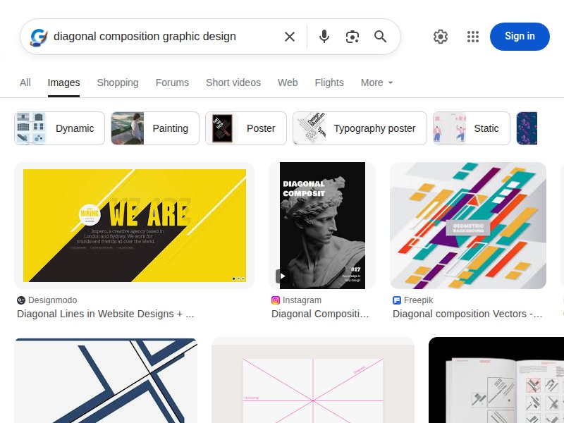 Diagonal composition graphic design