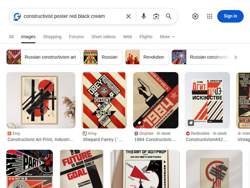 Red black cream constructivist