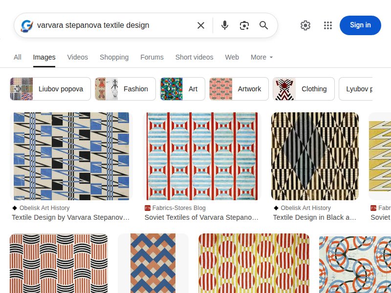 Varvara Stepanova textile design